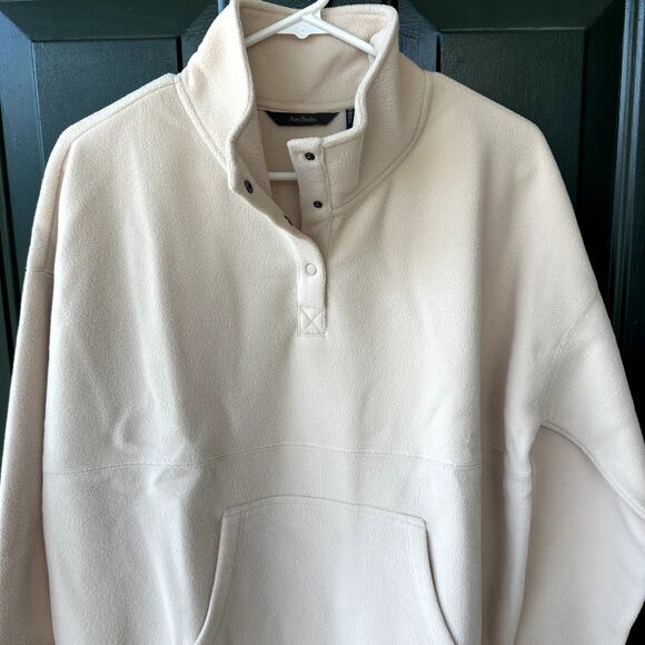 Anybody Lounge Polar Fleece Pop Over Henley Sz M Cozecore Fall Soft Cozy QVC - Picture 5 of 9